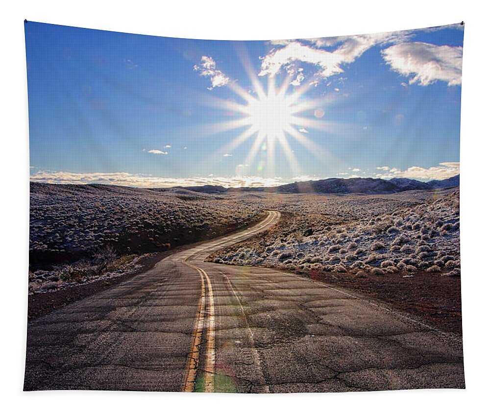 Photo Designs By Suzanne Stout Tapestry featuring the photograph Long Winding Road by Suzanne Stout
