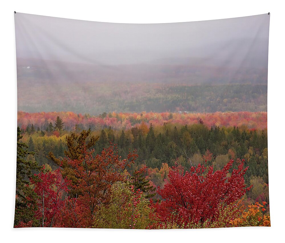 Milan Fire Tower Tapestry featuring the photograph Looking across Autumn Hills by Jeff Folger