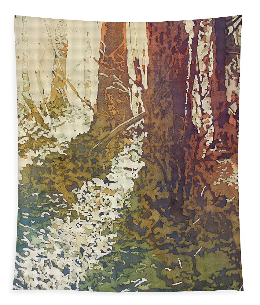 Forest Tapestry featuring the painting Looking Towards Home II by Jenny Armitage