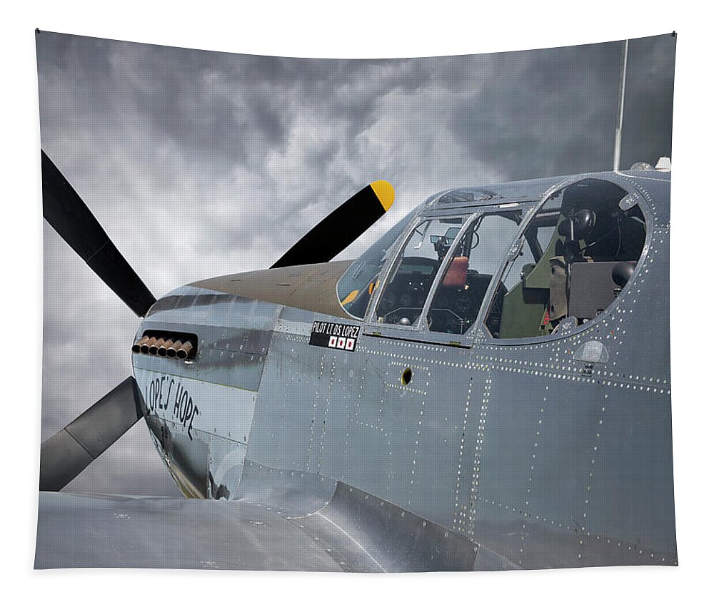3scape Tapestry featuring the photograph Lope's Hope 3rd P-51C Mustang by Adam Romanowicz