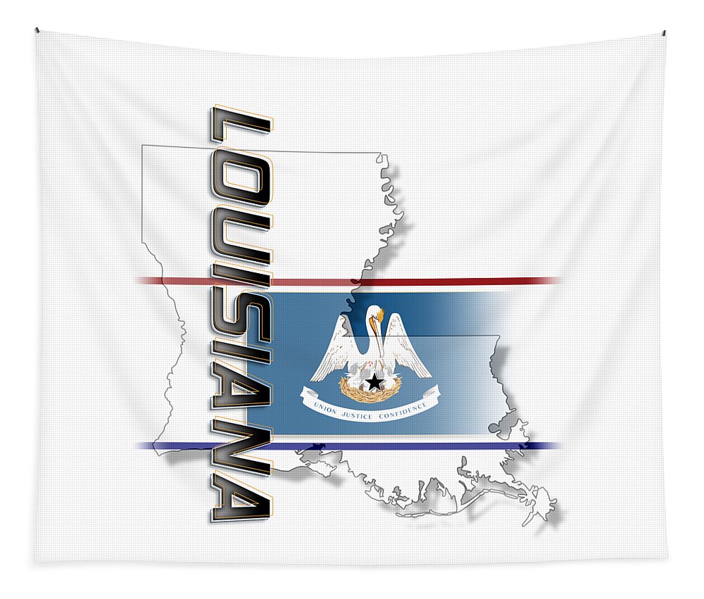 Louisiana Tapestry featuring the digital art Louisiana State Vertical Print by Rick Bartrand