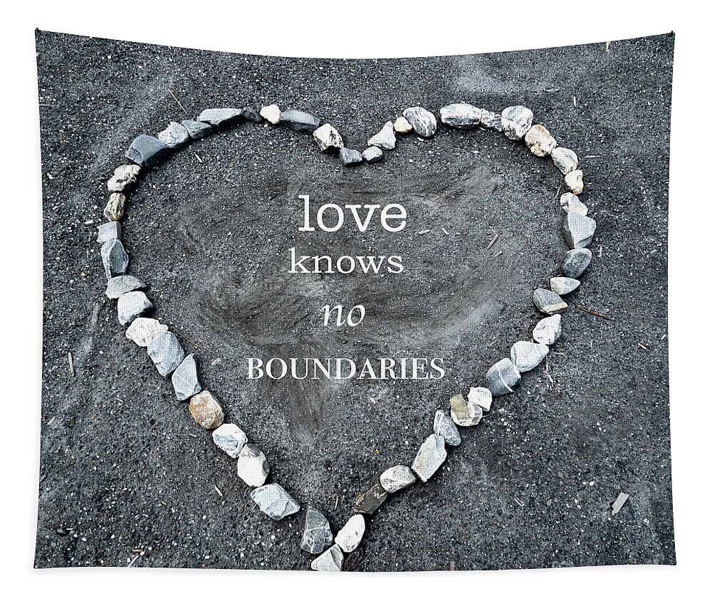Heart Tapestry featuring the mixed media Love Knows No Boundaries by Nando Lardi