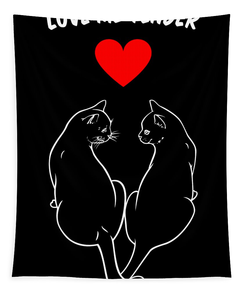 Cat Tapestry featuring the digital art Love Me Tender white by Andrea Gatti