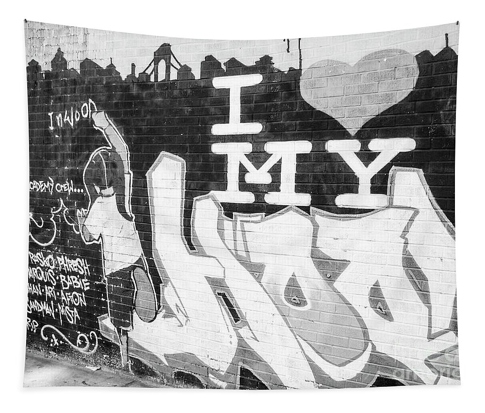Graffiti Tapestry featuring the photograph Love My Hood by Cole Thompson