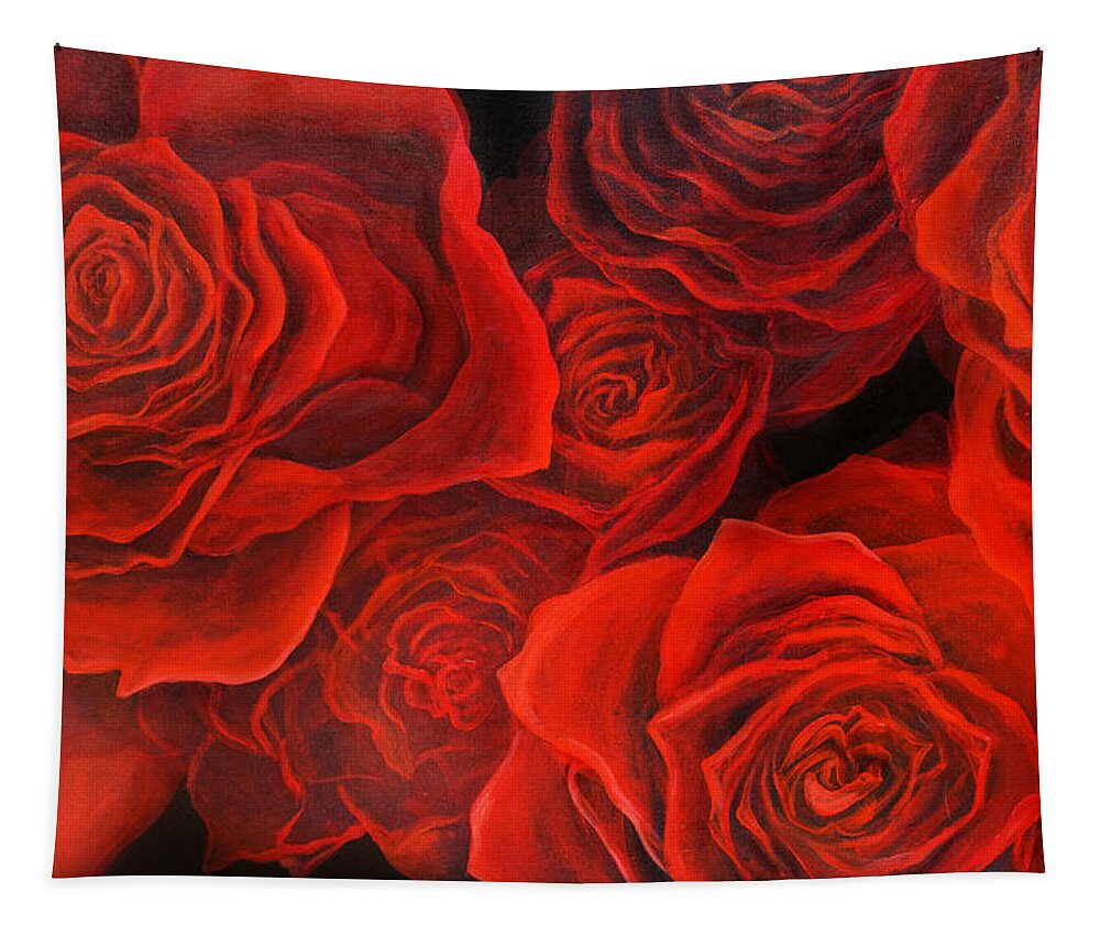 Rose Tapestry featuring the painting Love Roses by Lynne Pittard