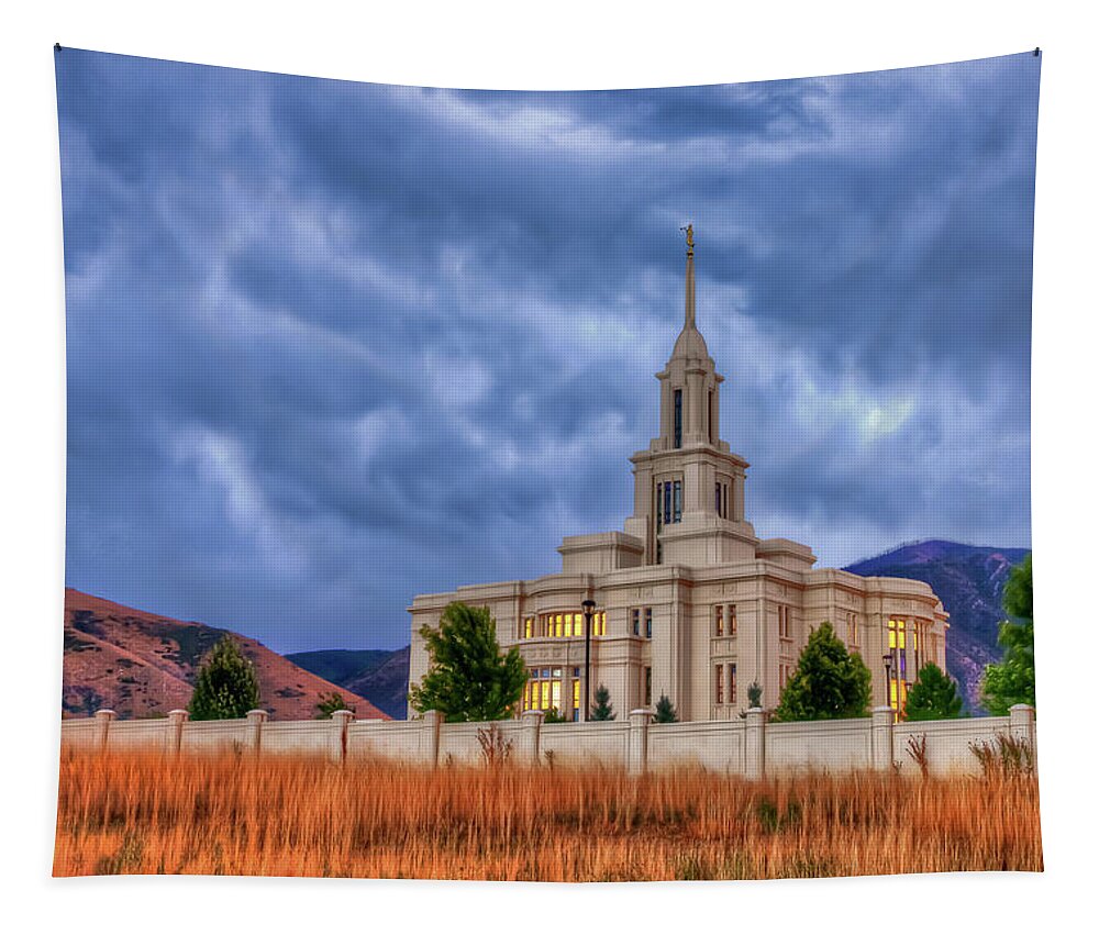 Payson Temple Tapestry featuring the photograph Loves Pure Light by David Simpson