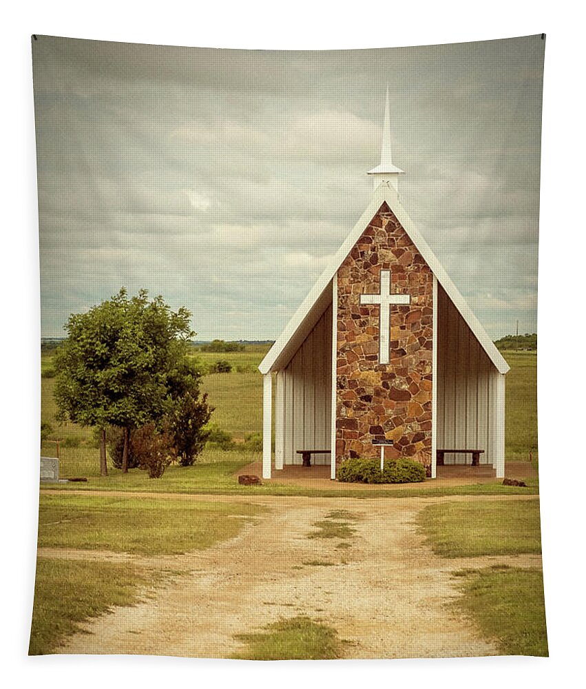 Loving Cemetery Chapel Tapestry featuring the photograph Loving Cemetery Chapel  by Imagery by Charly