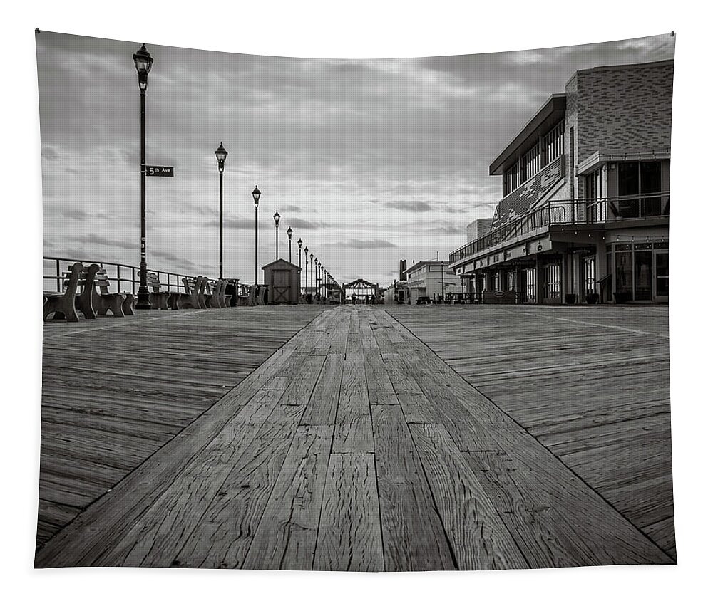 Asbury Park Tapestry featuring the photograph Low On The Boardwalk by Steve Stanger