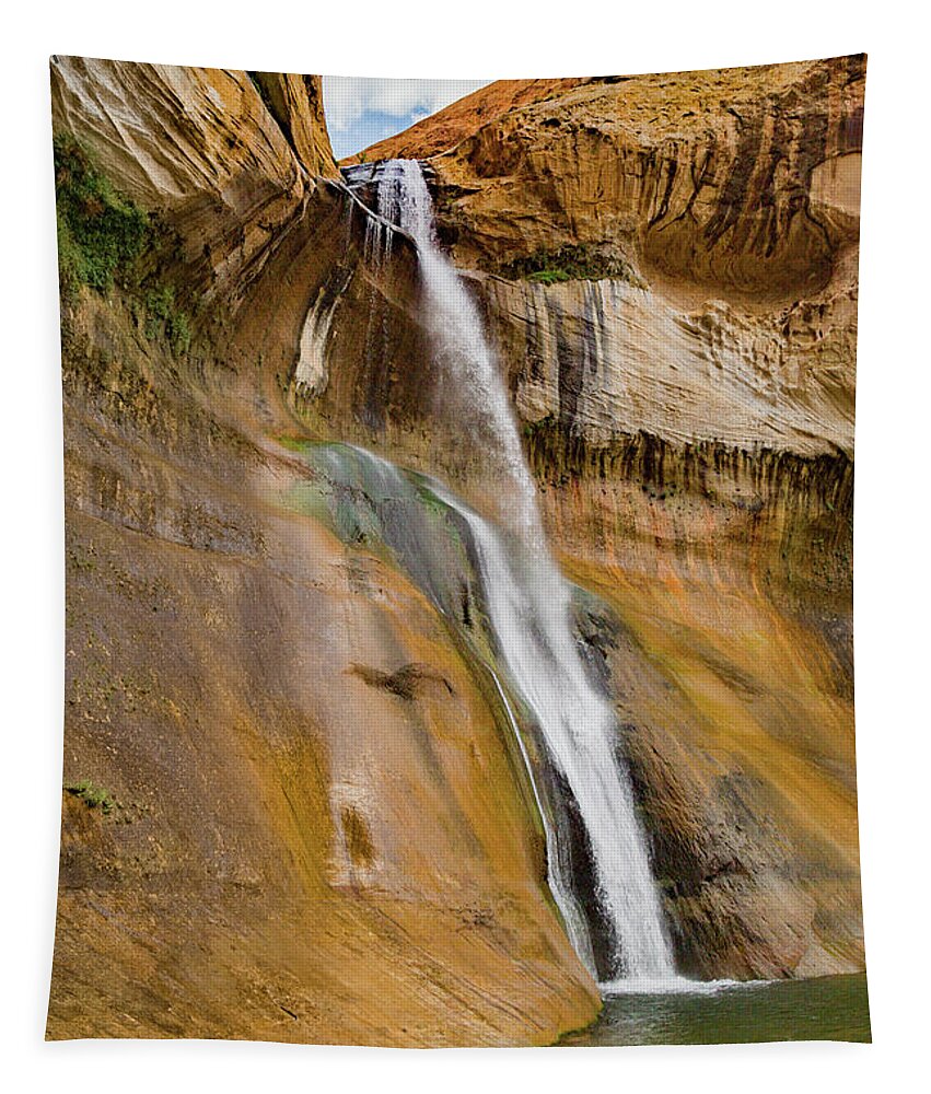 Lower Calf Creek Falls Tapestry featuring the photograph Lower Calf Profile by Joe Kopp