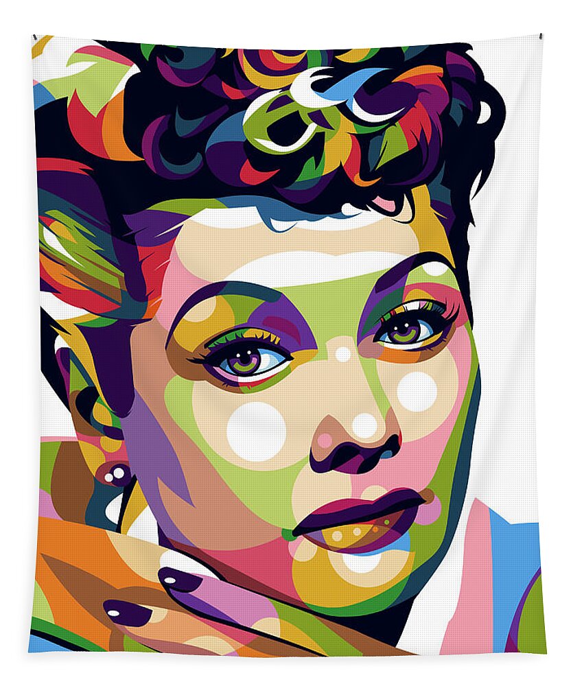 Bio Tapestry featuring the digital art Lucille Ball -b1 by Movie World Posters