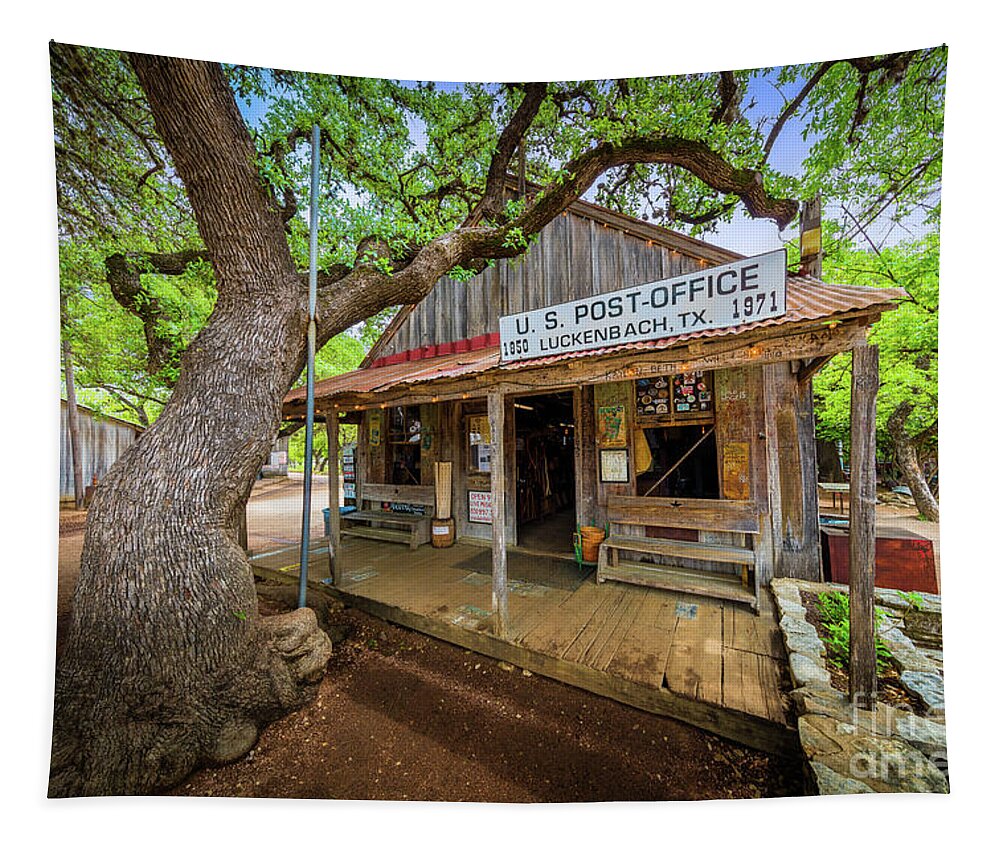 America Tapestry featuring the photograph Luckenbach Town by Inge Johnsson