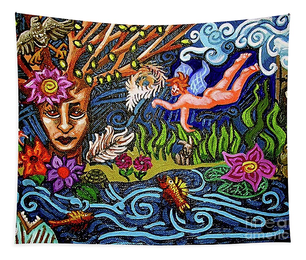 Faerie Tapestry featuring the painting Magical Woods by Genevieve Esson