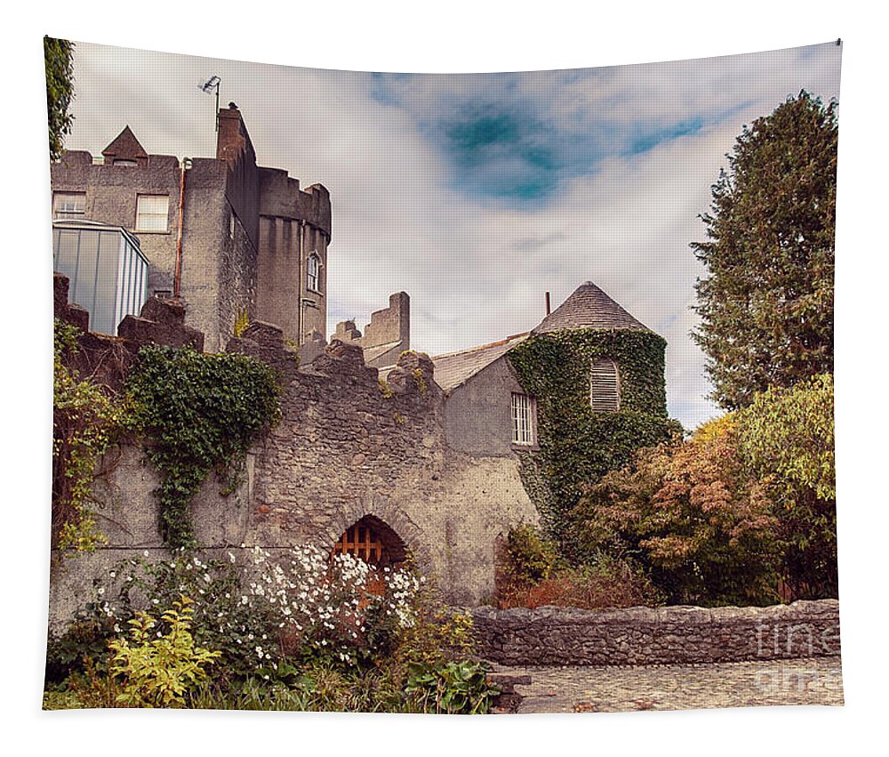 Dublin Tapestry featuring the photograph Malahide castle by autumn by Ariadna De Raadt