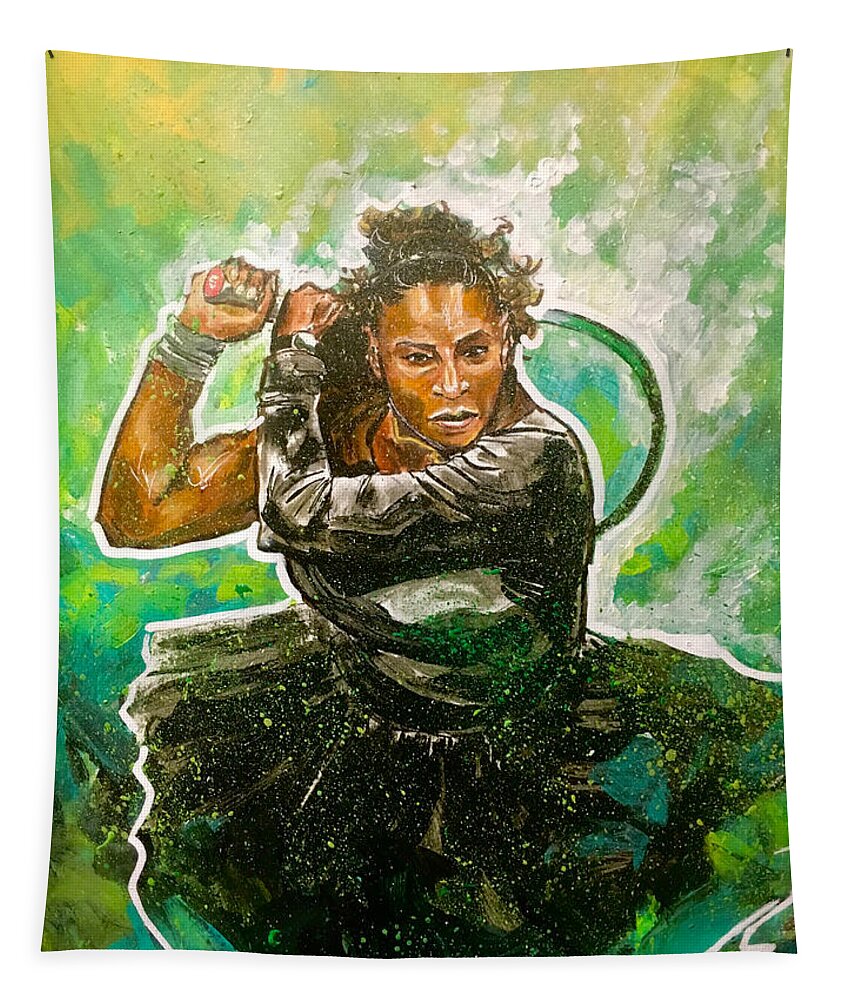 Serena Williams Tapestry featuring the painting Mama Said Knock You Out by Joel Tesch