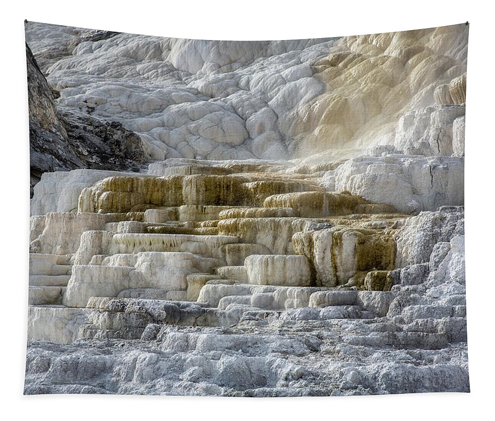 Castle Tapestry featuring the photograph Mammoth Hot Springs Terrace - 1 by Alex Mironyuk