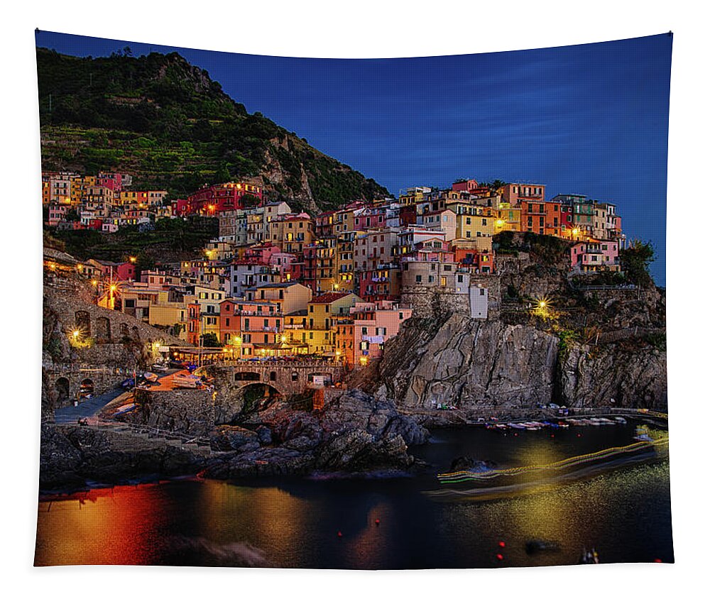 Cinque Terre Tapestry featuring the photograph Manarola by Raf Winterpacht