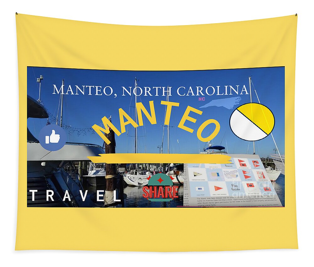 Manteo Tapestry featuring the digital art Manteo North Carolina by Karen Francis