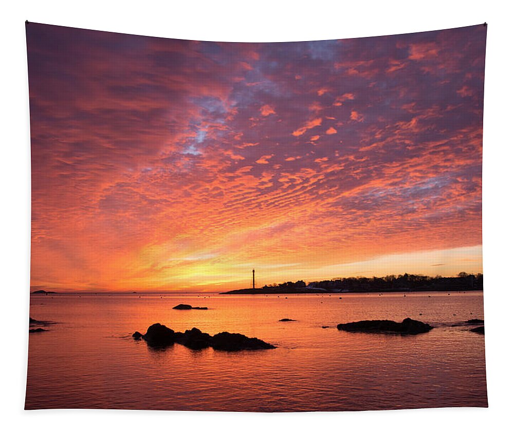 Sunrise Tapestry featuring the photograph Marblehead Sunrise by Linda Bonaccorsi