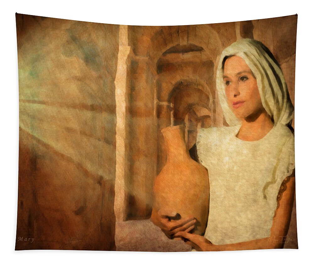 Mary Tapestry featuring the digital art Mary by Mark Allen