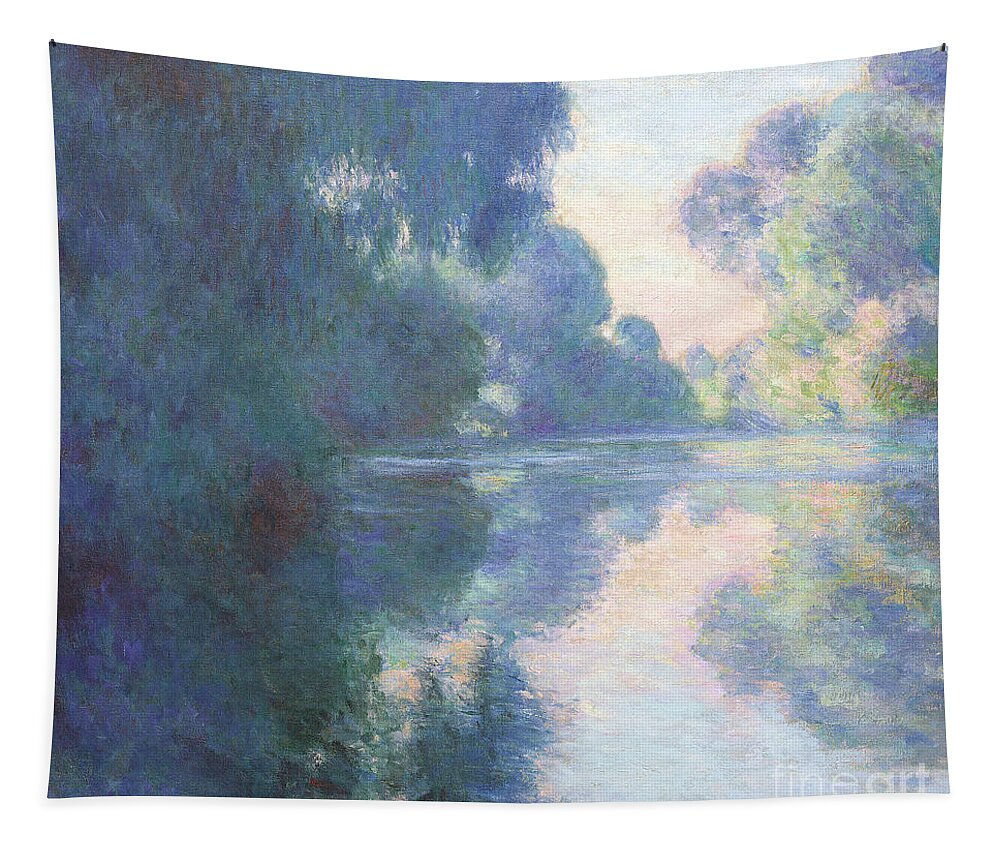 Impressionist Tapestry featuring the painting Matinee sur la Seine, 1897 by Claude Monet