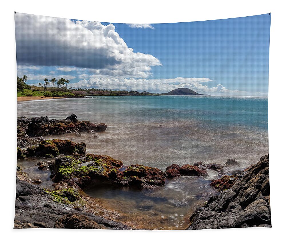 Beach Cove Tapestry featuring the photograph Maui private Cove by Chris Spencer