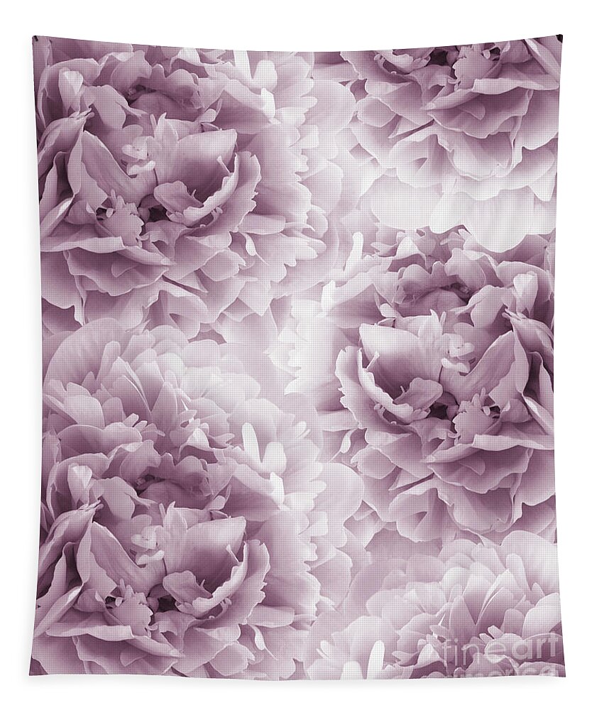 Collage Tapestry featuring the photograph Mauve Peonies Dream #1 #floral #decor #art by Anitas and Bellas Art