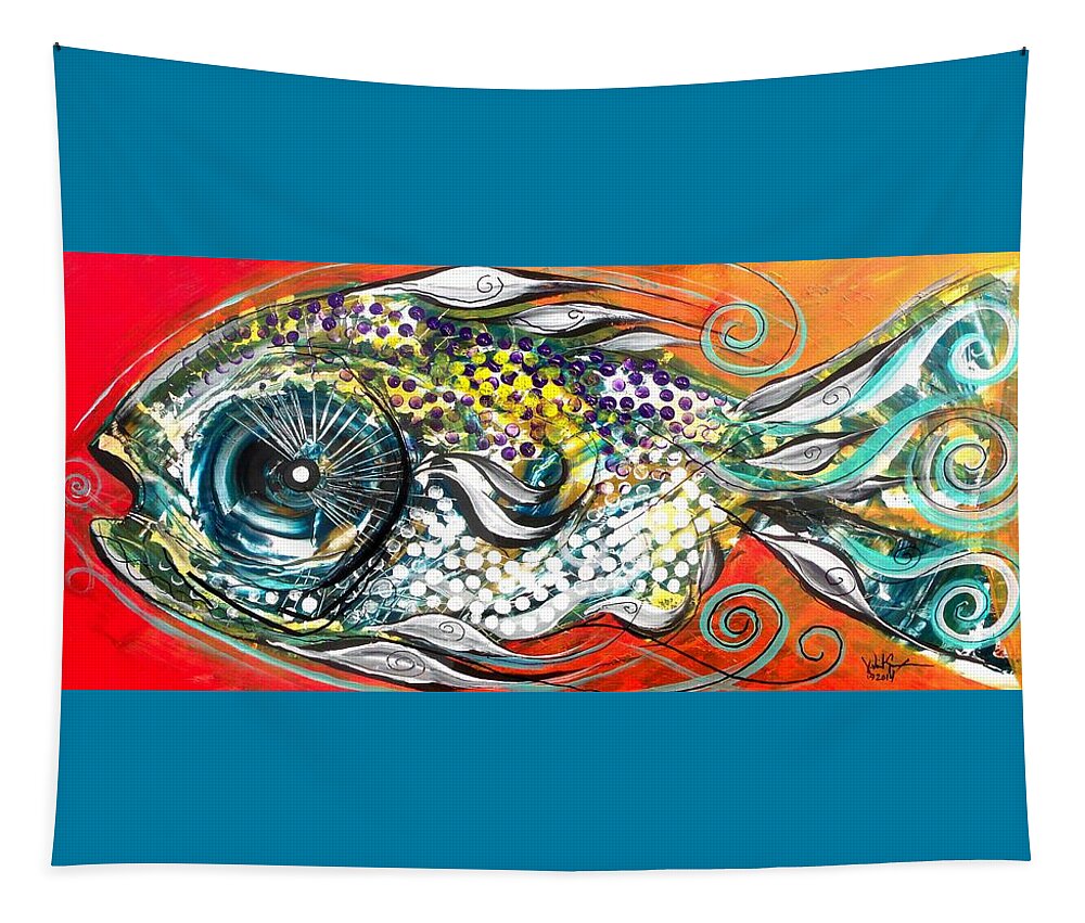 Fish Tapestry featuring the painting Mediterranean Fish by J Vincent Scarpace