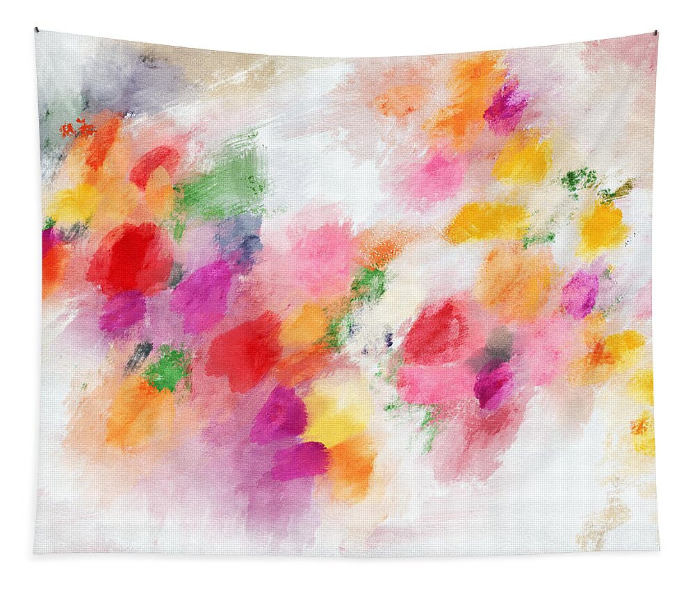 Abstract Tapestry featuring the mixed media Memories of Summer- Art by Linda Woods by Linda Woods