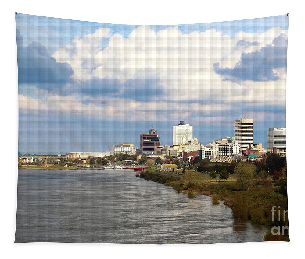 Memphis Tapestry featuring the photograph Memphis on the Mississippi by Veronica Batterson
