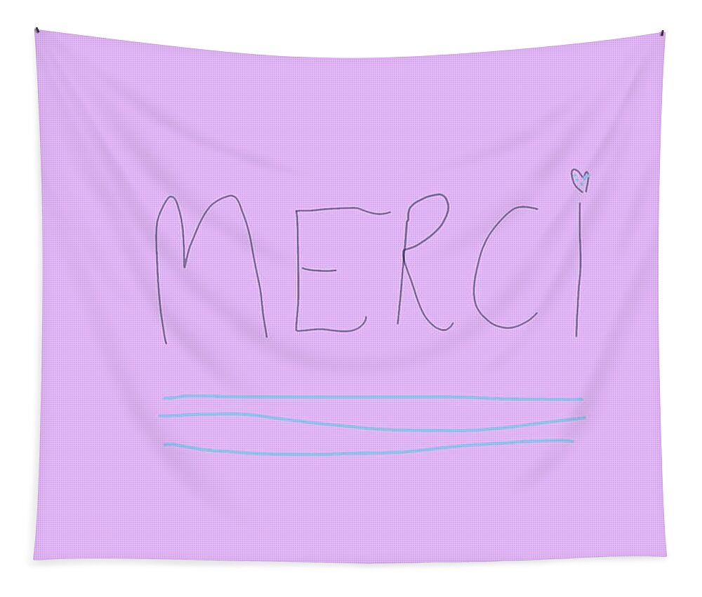 Light Purple Tapestry featuring the drawing Merci by Ashley Rice