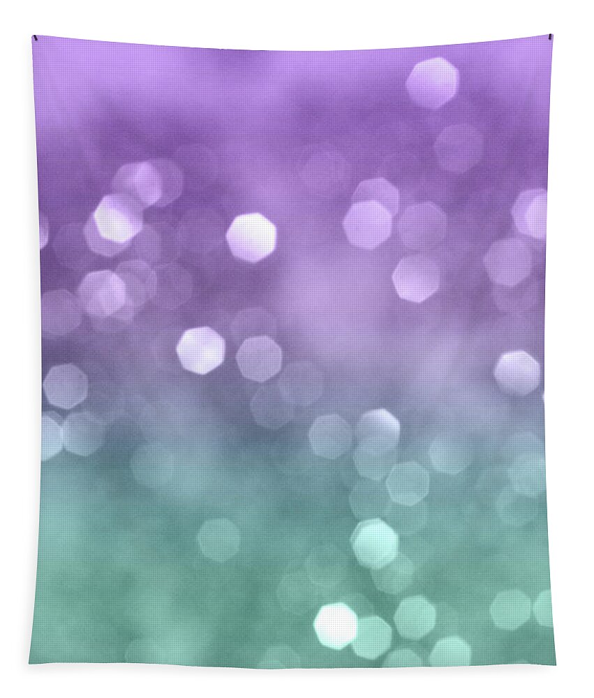 Photography Tapestry featuring the mixed media Mermaid Colored Bokeh #1 #shiny #decor #art by Anitas and Bellas Art