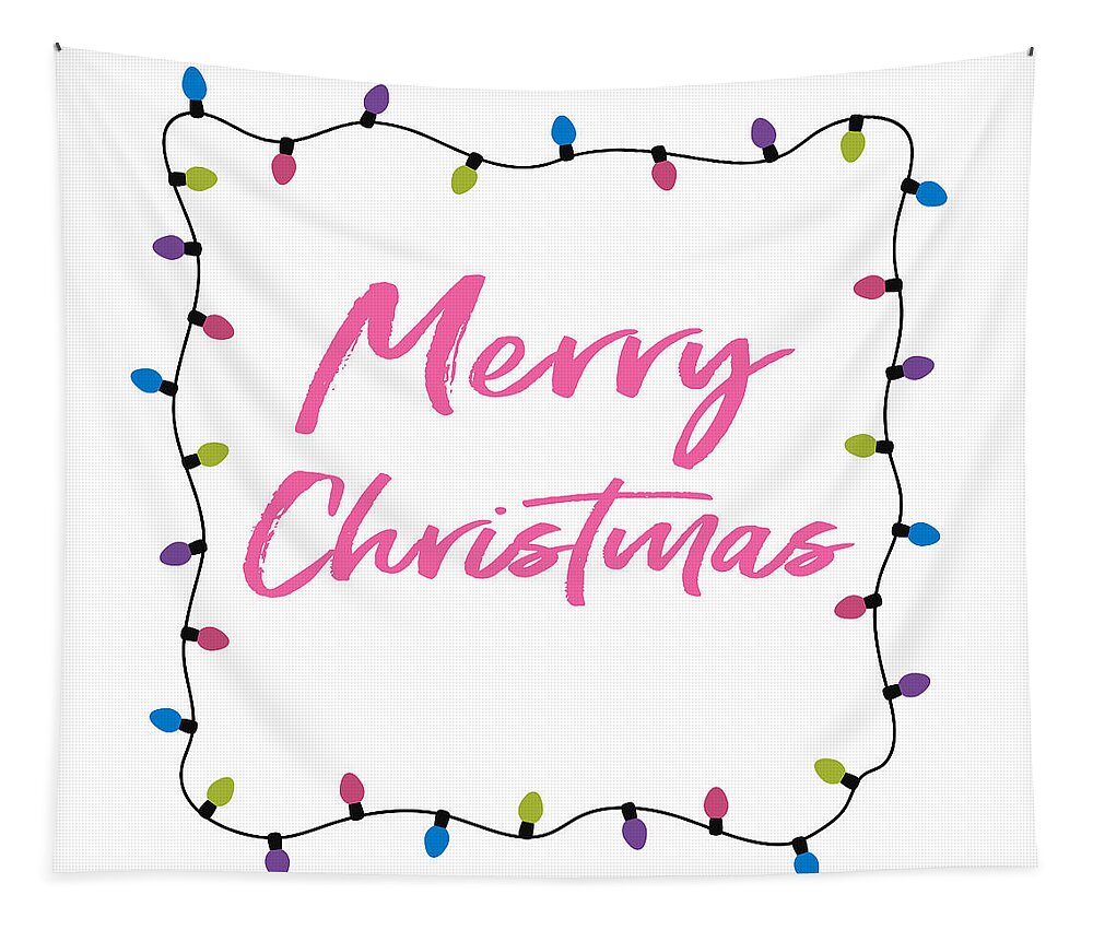 Merry Christmas Tapestry featuring the digital art Merry Christmas Lights- Art by Linda Woods by Linda Woods