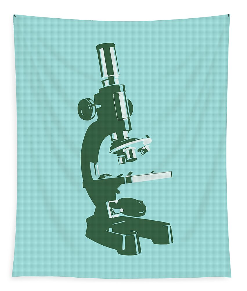 Biology Tapestry featuring the drawing Microscope by CSA Images