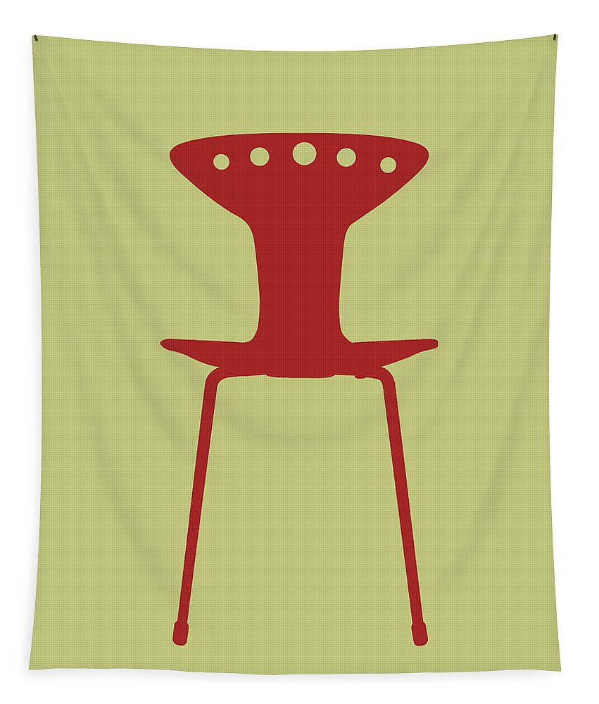  Tapestry featuring the mixed media Mid Century Chair I by Naxart Studio