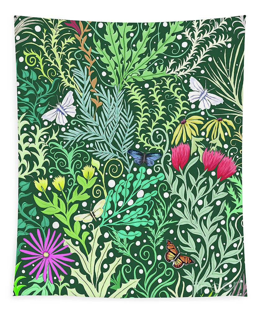 Lise Winne Tapestry featuring the mixed media Millefleurs by Lise Winne