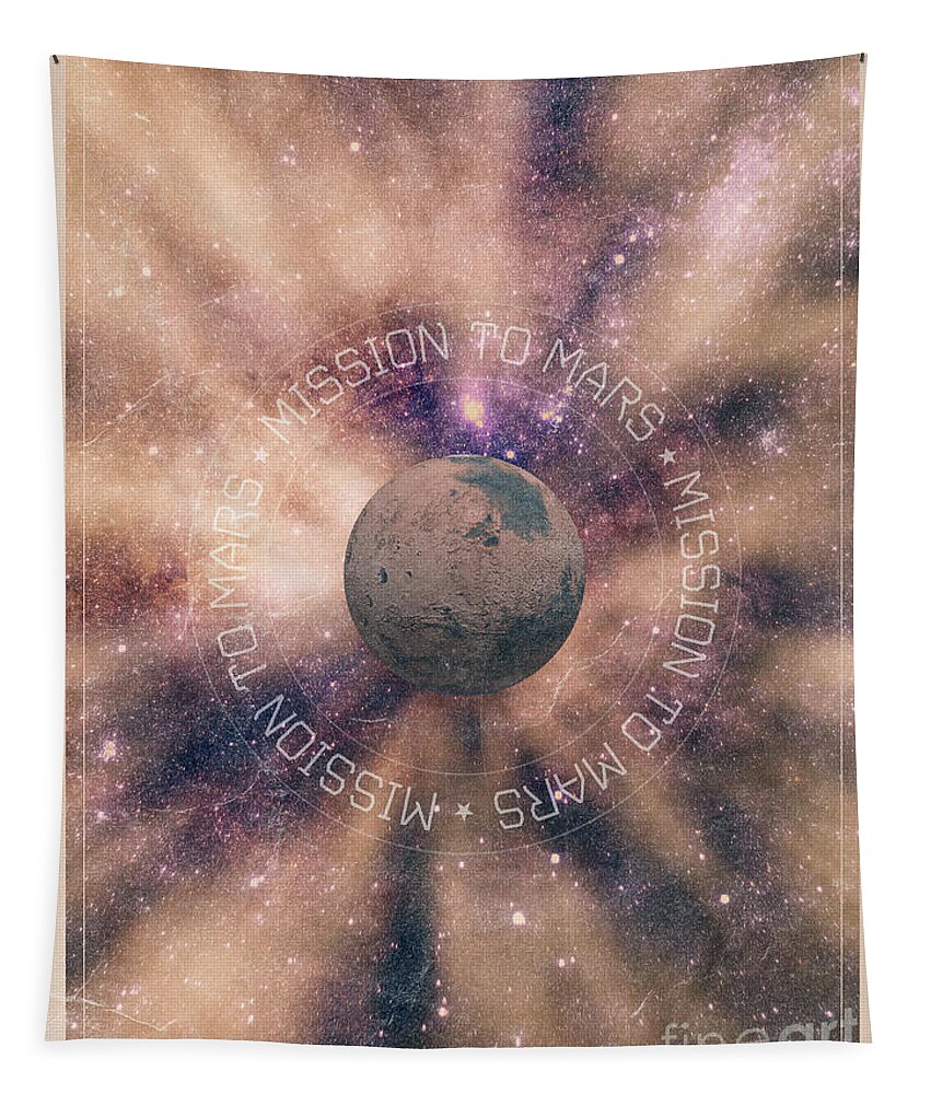 Mars Tapestry featuring the digital art Mission To Mars by Phil Perkins