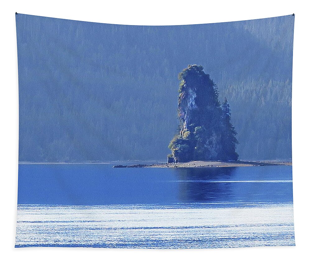 Misty Tapestry featuring the photograph Misty Fjords Eddystone Rock by Russ Harris