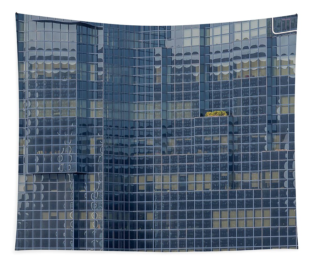 Windows Tapestry featuring the photograph Modern office building abstract by Chris Smith