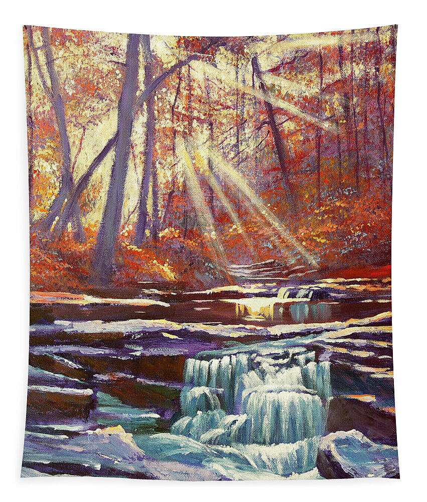 Forest Tapestry featuring the painting Moment Of Calm by David Lloyd Glover