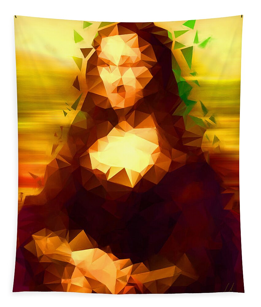 Monalisa Tapestry featuring the painting Mona by Vart Studio