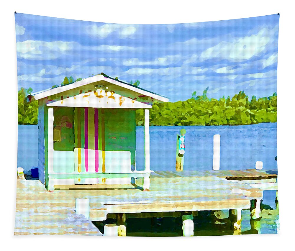 Dock Tapestry featuring the digital art Monkey Trail by Tom Johnson