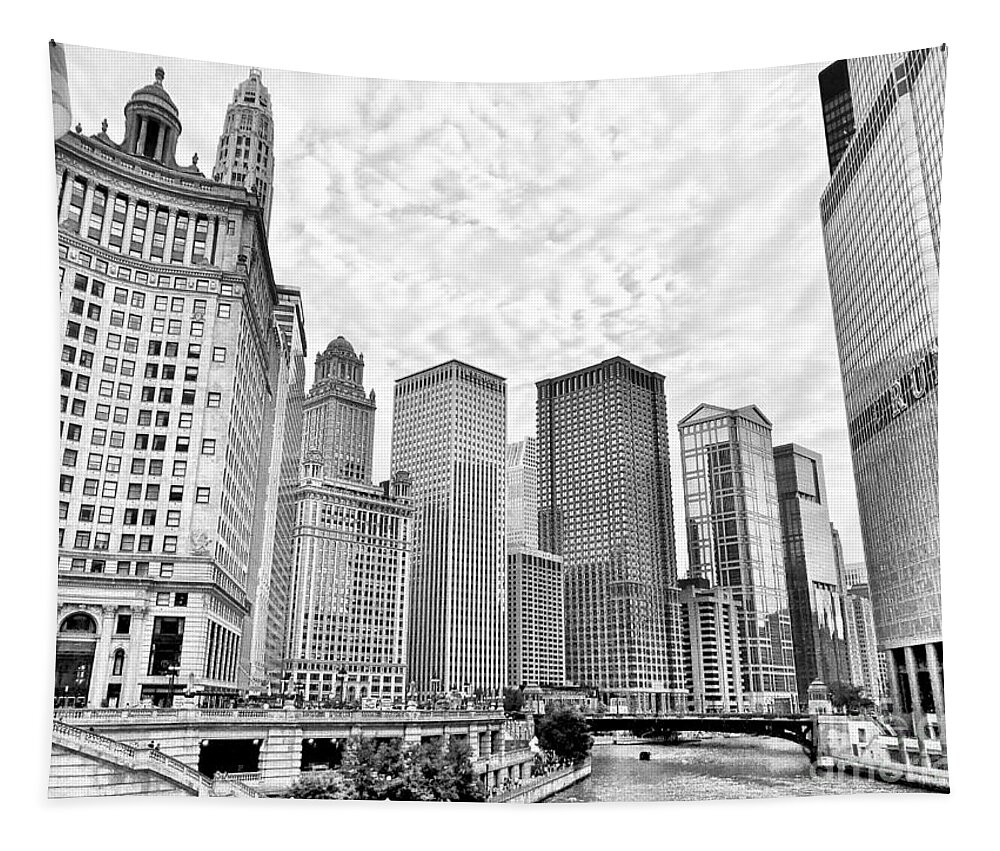 River Tapestry featuring the photograph Monochrome River View by Katherine Erickson
