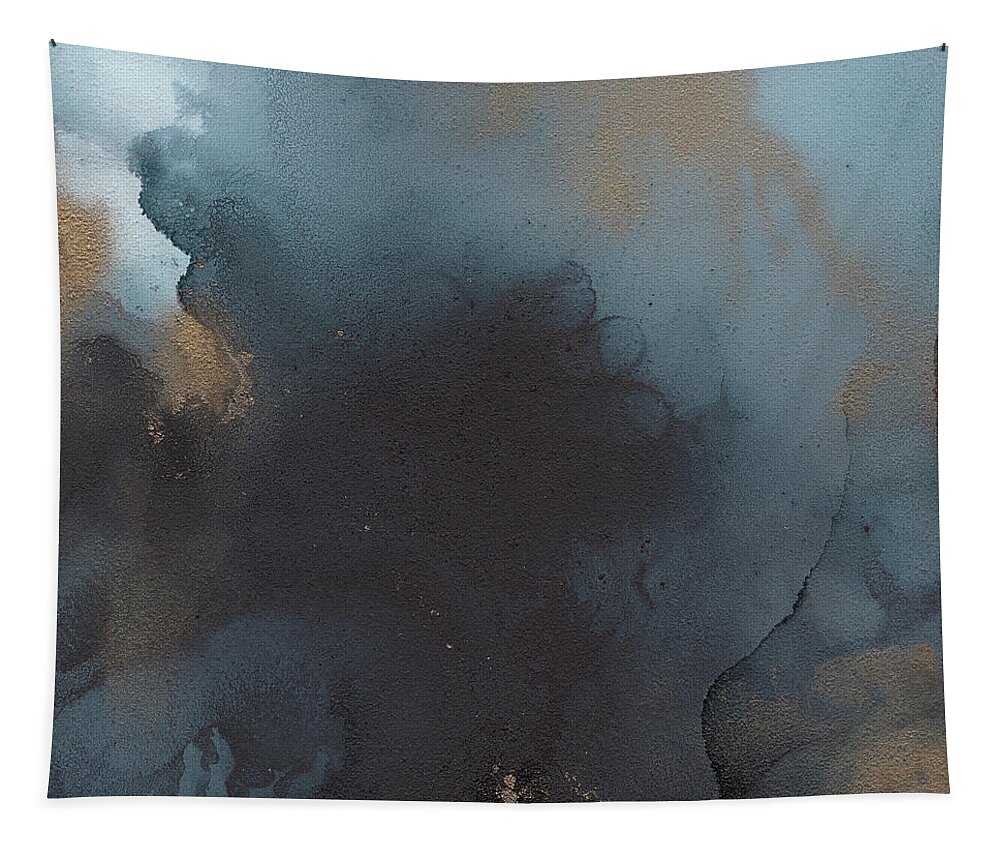 Abstract Tapestry featuring the painting Moonlit Country Night by Jai Johnson