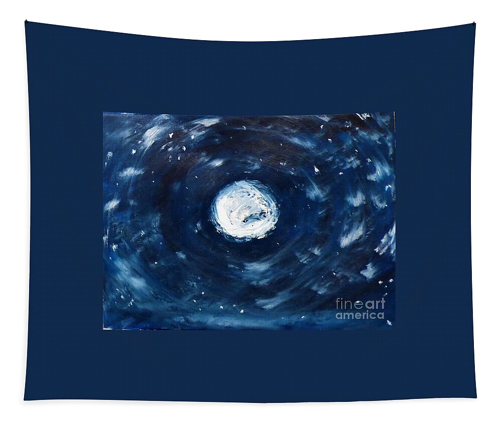 Moon Tapestry featuring the painting Moonlit Flight by Bill King