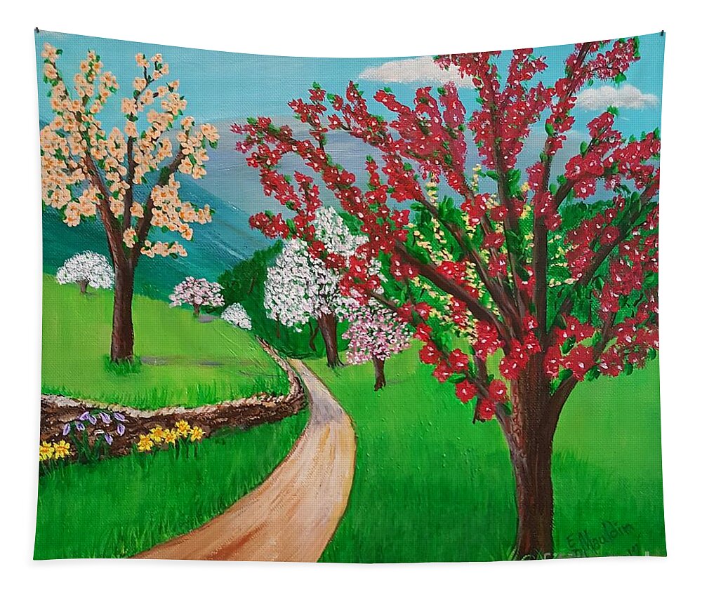 Spring Tapestry featuring the painting Morning Walk by Elizabeth Mauldin