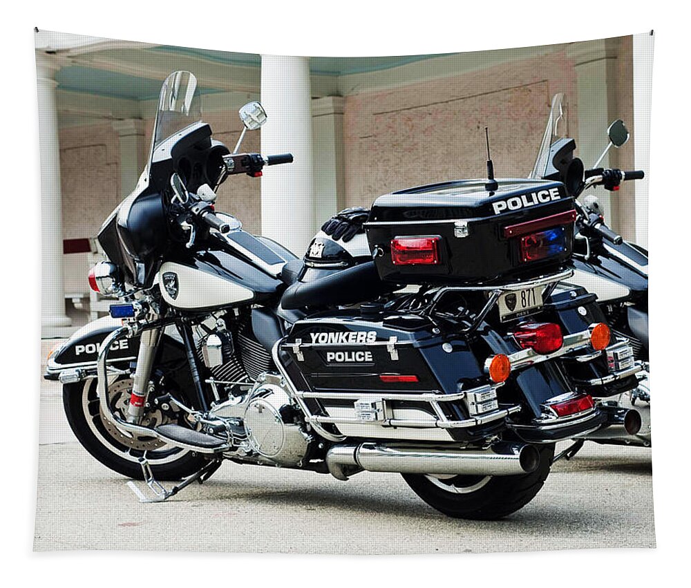 Yonkers Police Tapestry featuring the photograph Motorcycle Cruiser by Jose Rojas