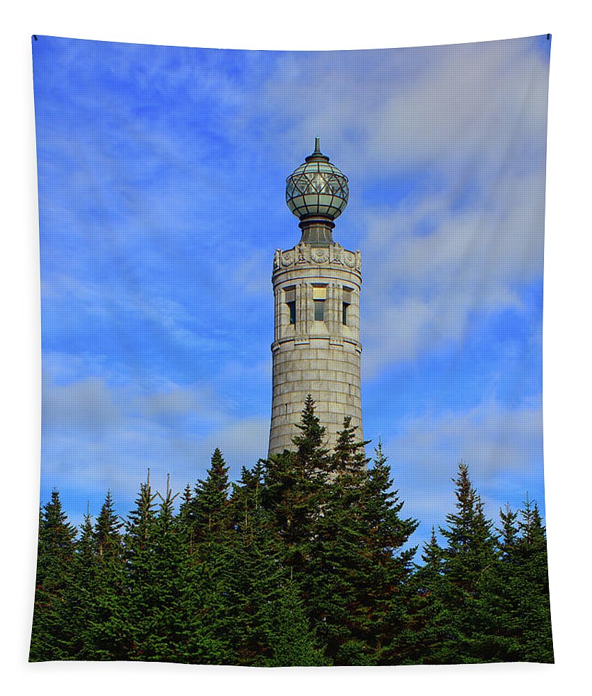 Mount Greylock Tower From Bascom Lodge Tapestry featuring the photograph Mount Greylock Tower from Bascom Lodge by Raymond Salani III