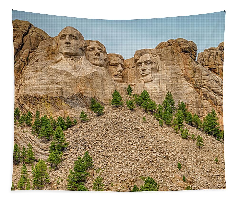 Mountain Tapestry featuring the photograph Mount Rushmore by Dheeraj Mutha