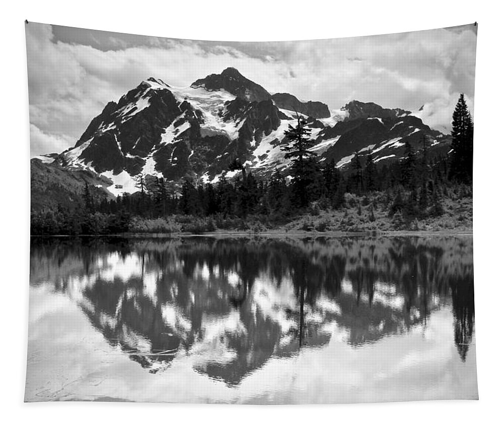 Mount Shuksan Tapestry featuring the photograph Mount Shuksan Reflection by Ed Riche