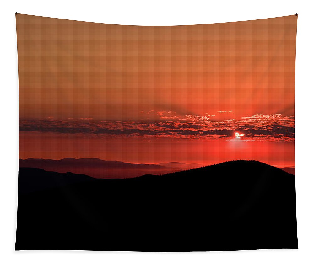 Sunset Tapestry featuring the photograph Mountain Sunset by Briand Sanderson